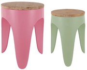 Зелени/розови метални столове в комплект 2 бр. Double Funky – Leitmotiv