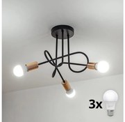 LED плафон OXFORD 3xE27/15W/230V, черен