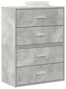 858828 vidaXL Шкафове с 2 чекмеджета 2 бр сив 60x31x40 см инженерно дърво