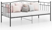 324779 vidaXL Рамка за разтегателен диван, черна, метал, 90x200 см