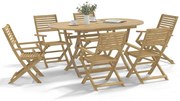 3295003 vidaXL Градински трапезен комплект, 7 части, акациево дърво масив
