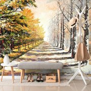 Тапет – Есенна алея от дървета