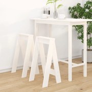 823670 vidaXL Табуретки, 2 бр, бяла, 40x40x75 см, борово дърво масив