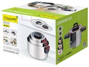 Касерола с Капак Feel Maestro MR-3530-6 Черно-червен Стомана Неръждаема стомана Пластмаса Ø 24 cm Ø 20 cm Ø 16 cm 1,5 L 5,8 L 3,