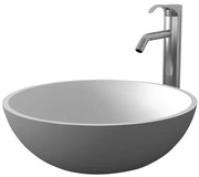 Мивка за баня ICB 645G, монтаж върху плот, iStone Solid Surface, сив мат + бял мат, 40x40x13см