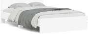 3207609 vidaXL Рамка за легло с табла и LED, бяла, 140x200 см