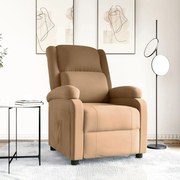 342407 vidaXL Реклайнер стол, кафяв, кадифе
