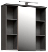 Стенно шкафче за баня с огледало VENOM — антрацит/кафяв