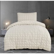 Бежово крепово спално бельо за единично легло 140x200 cm Naomi – My House