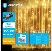 Aigostar - LED Екстериорни Коледни лампички 100xLED/8 функции 4x1m IP44 топло бял