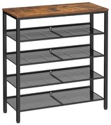 Шкаф за обувки DAVOR кафяв/черен