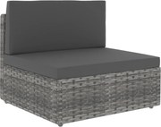49518 vidaXL Модулен междинен диван, полиратан, сив