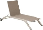 Сгъваем шезлонг с колелца Hesperide Jimani, Алуминий, Регулируем - Звезден анасон/Глина