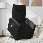 3324075 vidaXL Електрически изправящ масажен реклайнер стол черен текстил