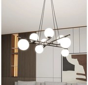 Пендел ESSA 8xE14/10W/230V черен/бял