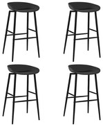 248167 vidaXL Бар столове, 4 бр, черни
