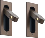 Комплект от 2 модерни стенни лампи тъмен бронз, включително LED и USB-C порт - Hilton
