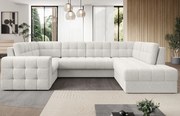 Ъглов диван Bale U-Бяло-Десен