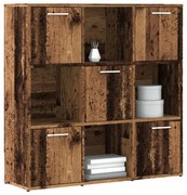 856058 vidaXL Рафт за книги от старо дърво 90x28x90 cm Инженерна дървесина