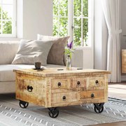 243979 vidaXL Маса за кафе грубо мангово дърво 70x70x40 см