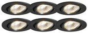 Комплект от 6 вградени прожектори черни наклоняеми - Cisco