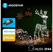 Aigostar-LED Екстериорен декорация LED/3,6W/31/230V 2700K 90/45 см IP44 северен елен с шейна