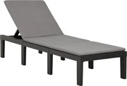 315829 vidaXL Шезлонг с шалте, пластмаса, антрацит
