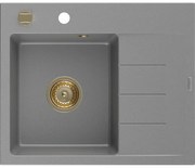 Mexen Ben гранитна мивка с 1 отделение с отцедник, лява 600 x 500 мм, сива,