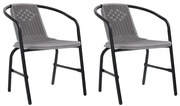 312494 vidaXL Градински столове, 2 бр, пластмасов ратан и стомана, 110 кг