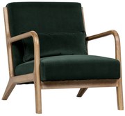 Тъмнозелено кресло от кадифе Mark - WOOOD