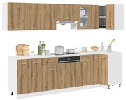 3328580 vidaXL Комплект кухненски шкафове, 11 части, "Lyon", дъбов рафт, инженерна дървесина