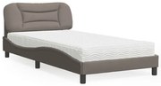 3208517 vidaXL Легло с матрак, таупе, 100x200 см, плат