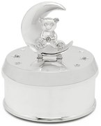 Метална музикална кутия в сребристо ø 7x8 cm Bear and Moon – Zilverstad
