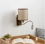 Brilagi - LED Аплик NUBILA 1xE27/25W/230V + LED/3W месинг/кафяв