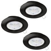 Eglo 901755 - К-кт 3x LED Лампа за окачен таван FAVAZZINA 1xGU10/4W/230V черен