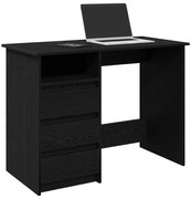 860464 vidaXL Бюро, черно, 102x50x75 см, инженерно дърво