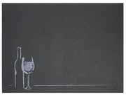 Хартиена подложка за хранене 30х40 см с декор "Вино" черна (TVN VN)-пакет 250бр/2418 - Horecano