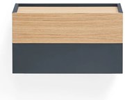 Нощно шкафче в антрацитно-естествен цвят в дъбов декор Otto - Teulat