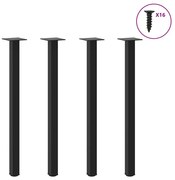 4012456 vidaXL Крака за конзолна маса, 4 бр., черни, 72-74 см, стомана
