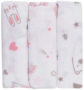 FREEON Муселинови пелени 3 бр. 80х80 БЯЛО/РОЗОВО