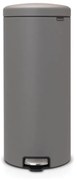 Кош за боклук с педал Brabantia NewIcon 1001092, 30 л, Плавно затваряне, Противоплъзгаща основа, Сатенено покритие, Сив