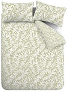 Зелено единично спално бельо 135x200 cm Sorrel Leaves – Catherine Lansfield