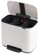 Бяло стоманено кошче за боклук за рециклиране с педал 33 l Bo – Brabantia