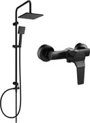 Mexen Tord повърхностен душ комплект с душ глава и душ батерия Caro, черен - 746640200-70