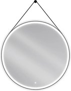 Mexen Reni подсветено кръгло огледало за баня, 100 cm, LED 6000K, анти-мъгла, черна
