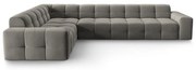 Ъглов диван от сиво кадифе (ляв ъгъл) Kendal - Micadoni Home