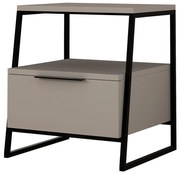 Нощно шкафче ORI черно/таупе