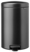 Кош за боклук с педал Brabantia NewIcon 1008846, 20 л, Плавно затваряне, Противоплъзгаща основа, Тъмносив