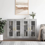 Sonata H Стенни шкафове, 2 бр, бетонно сиви, инженерно дърво
