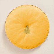 Декоративна възглавница Sunny Yellow Velvety Round